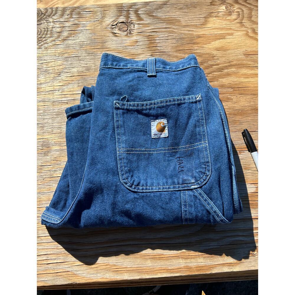 Carhartt Jeans Mens 34x 32 Blue Denim Carpenter Work Dungaree Fit Y2K distress